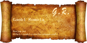 Gaebl Romola névjegykártya